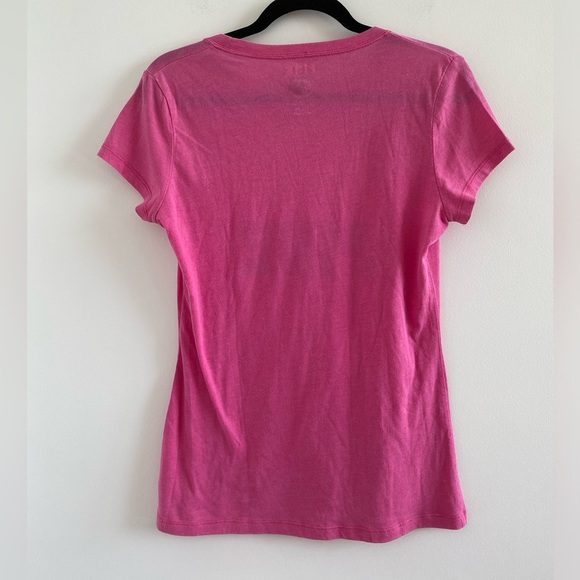 Victoria's Secret Pink Short Sleeve Gold Glitter Graphic Pink Tee Size L - Picture 10 of 12